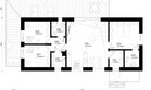 Projekt domu Chata 2 XL - murowany - rzut parteru, dom liczy 3 pokoje, 2 łazienki i wc