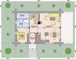 Projekt domu L-308 X z balkonem - rzut parteru, dom liczy 5 pokoje, 2 łazienki i wc
