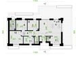 Projekt domu PióroArchitekci – 16 szkieletowy - rzut parteru, dom liczy 3 pokoje, 2 łazienki i wc
