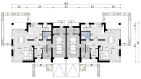 Projekt domu Bartek Duolit (wer.tech.2) (1923) - rzut parteru, dom liczy 6 pokoje, 4 łazienki i wc