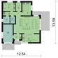 Projekt domu Ka221 T - rzut parteru, dom liczy 2 pokoje, 2 łazienki i wc