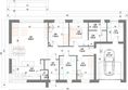 Projekt domu Scala - rzut parteru, dom liczy 3 pokoje, 2 łazienki i wc