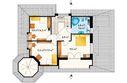 Projekt domu Zameczek Lux (992) - rzut poddasza, dom liczy 4 pokoje, 2 łazienki i wc