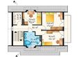 Projekt domu Prymulka (582) - rzut poddasza, dom liczy 3 pokoje, 2 łazienki i wc