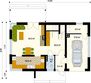 Projekt domu Magnolia - rzut parteru, dom liczy 3 pokoje, 2 łazienki i wc