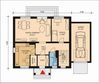Projekt domu APS 032 + G - rzut parteru, dom liczy 4 pokoje, 2 łazienki i wc