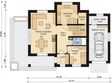 Projekt domu APS 004 + G - rzut parteru, dom liczy 4 pokoje, 2 łazienki i wc