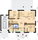 Projekt domu APS 135 - rzut parteru, dom liczy 4 pokoje, 2 łazienki i wc