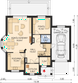 Projekt domu APS 169 - rzut parteru, dom liczy 4 pokoje, 2 łazienki i wc