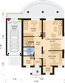 Projekt domu APS 112 - rzut parteru, dom liczy 4 pokoje, 2 łazienki i wc