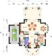 Projekt domu Kinga Lux - murowana – beton komórkowy - rzut parteru, dom liczy 4 pokoje, 2 łazienki i wc