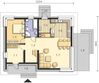 Projekt domu Tivoli II DCP305a - rzut parteru, dom liczy 3 pokoje, 2 łazienki i wc