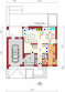 Projekt domu E14 G1 economic - rzut parteru, dom liczy 3 pokoje, 2 łazienki i wc