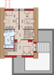 Projekt domu E13 II G1 economic - rzut poddasza, dom liczy 3 pokoje, 2 łazienki i wc