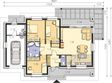 Projekt domu Denver DCB112 - rzut parteru, dom liczy 3 pokoje, 2 łazienki i wc