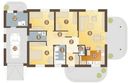 Projekt domu Hirek z garażem 1-st. [A] - rzut parteru, dom liczy 3 pokoje, 2 łazienki i wc