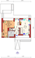 Projekt domu E11 II economic - rzut parteru, dom liczy 3 pokoje, 2 łazienki i wc