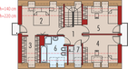 Projekt domu E11 II economic - rzut poddasza, dom liczy 3 pokoje, 2 łazienki i wc