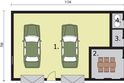 Projekt budynku gospodarczego G254 budynek gospodarczy - rzut parteru, dom liczy 0 pokoje, 0 łazienki i wc