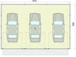 Projekt garażu GB27 projekt garażu blaszanego trzystanowiskowego - rzut parteru, dom liczy 0 pokoje, 0 łazienki i wc