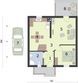 Projekt domu letniskowego Calgary dom letniskowy z poddaszem - rzut parteru, dom liczy 1 pokoje, 1 łazienki i wc