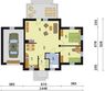 Projekt domu Toledo - rzut parteru, dom liczy 2 pokoje, 1 łazienki i wc