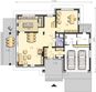 Projekt domu Brisbane DCP262 - rzut parteru, dom liczy 5 pokoje, 3 łazienki i wc