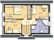 Projekt domu Alamo DCP300 - rzut poddasza, dom liczy 3 pokoje, 2 łazienki i wc