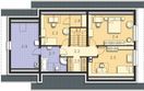 Projekt domu Sanremo DCP309 - rzut poddasza, dom liczy 4 pokoje, 2 łazienki i wc