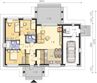 Projekt domu Lucia II DCB88a - rzut parteru, dom liczy 3 pokoje, 2 łazienki i wc