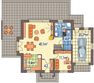 Projekt domu Orchidea wersja A paliwo stałe - rzut parteru, dom liczy 4 pokoje, 2 łazienki i wc