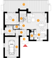 Projekt domu Wiliam IV - rzut parteru, dom liczy 5 pokoje, 2 łazienki i wc