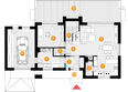 Projekt domu Wiliam VII - rzut parteru, dom liczy 5 pokoje, 2 łazienki i wc