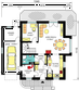 Projekt domu BW-31 - rzut parteru, dom liczy 4 pokoje, 2 łazienki i wc