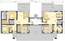 Projekt domu Odense DCP322 - rzut parteru, dom liczy 6 pokoje, 5 łazienki i wc