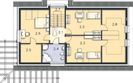 Projekt domu Tokio VII DCP190f - rzut poddasza, dom liczy 5 pokoje, 2 łazienki i wc