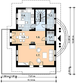 Projekt domu L-71 Dom rolna - z bali - rzut parteru, dom liczy 3 pokoje, 3 łazienki i wc