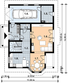 Projekt domu L-86 Dom długa - z bali - rzut parteru, dom liczy 3 pokoje, 2 łazienki i wc