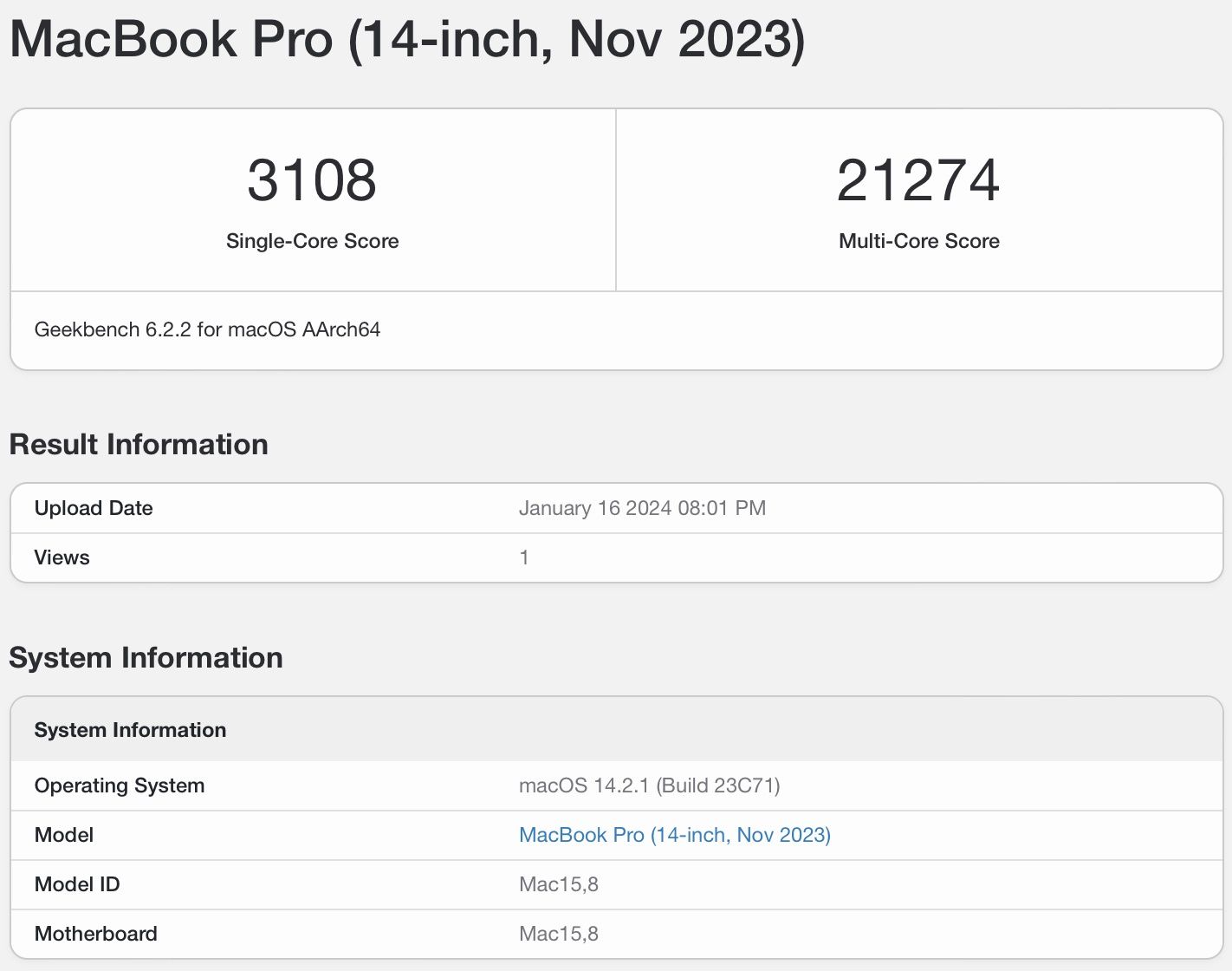 MacBook pro m3 max geekbench 6 cpu