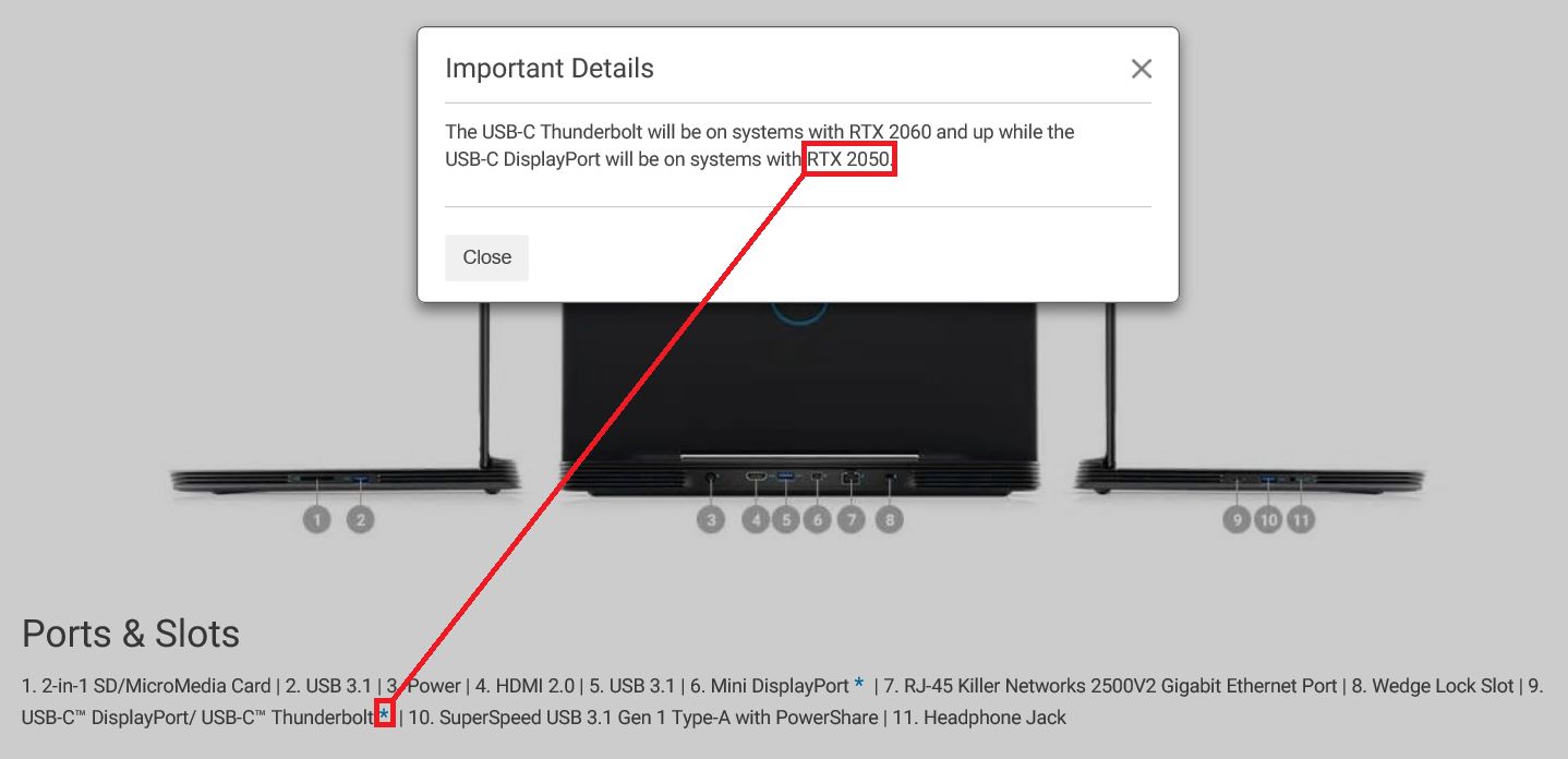 Dell G5 15 - informacja o GeForce RTX 2050