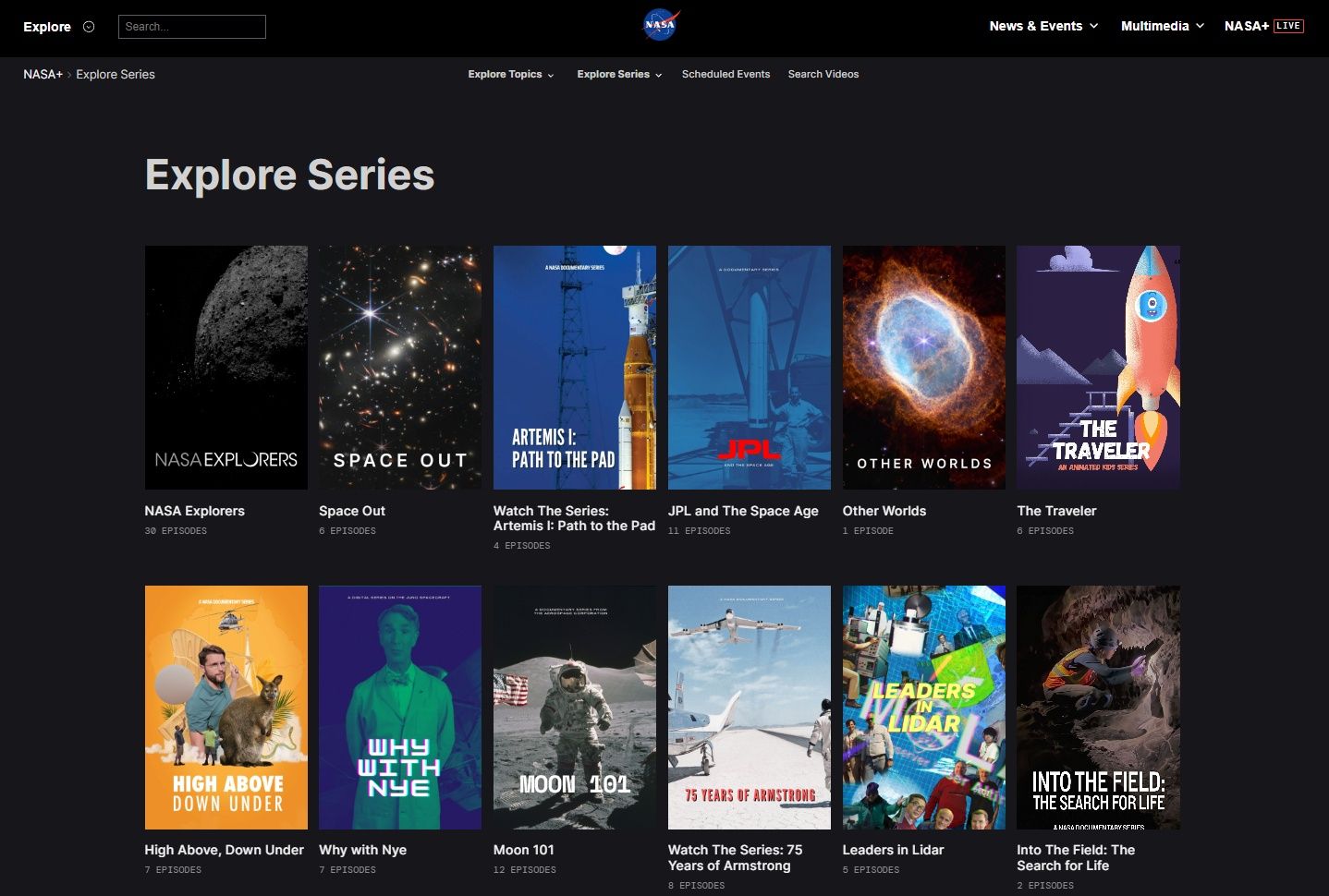 NASA Plus filmy