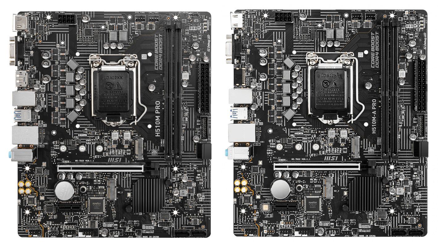 MSI H510M PRO i MSI H510M-A PRO
