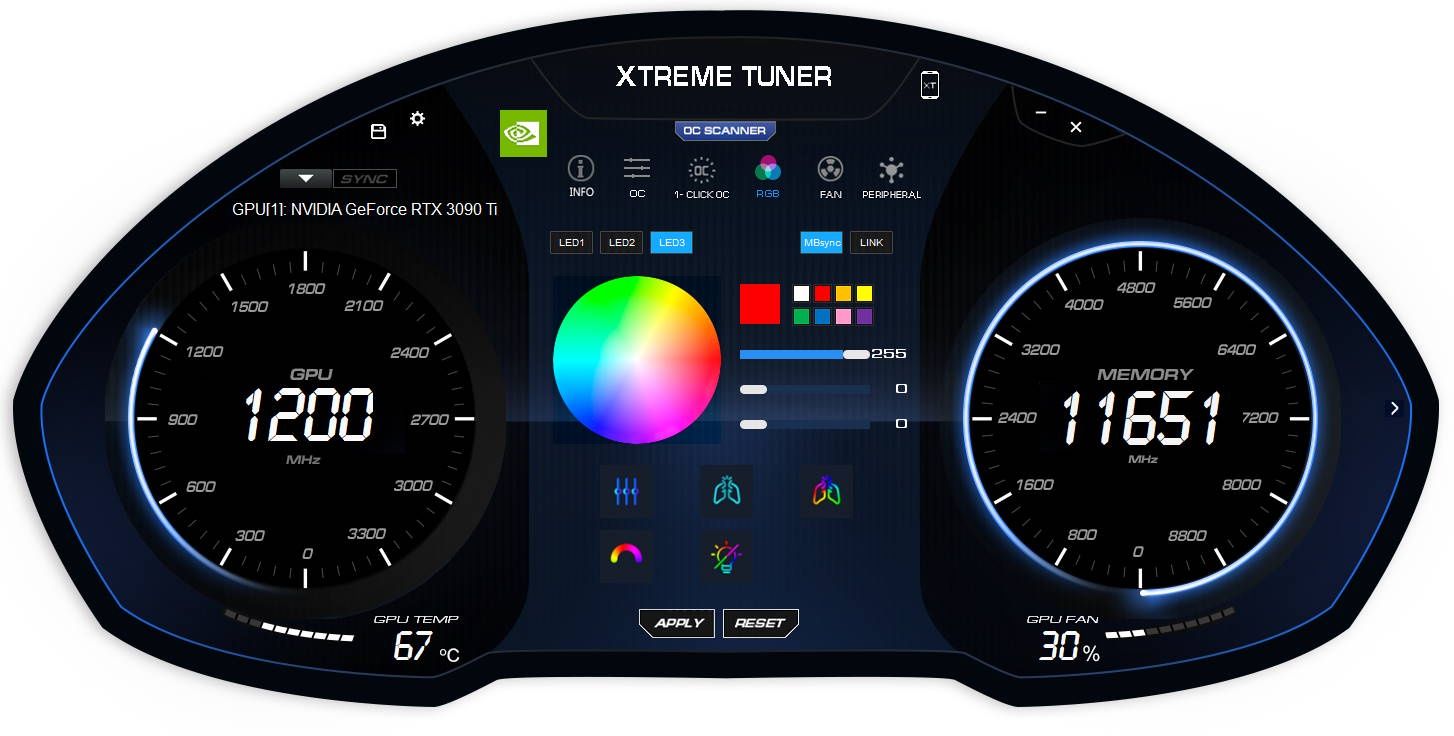 KFA2 GeForce RTX 3090 Ti - sterowanie RGB
