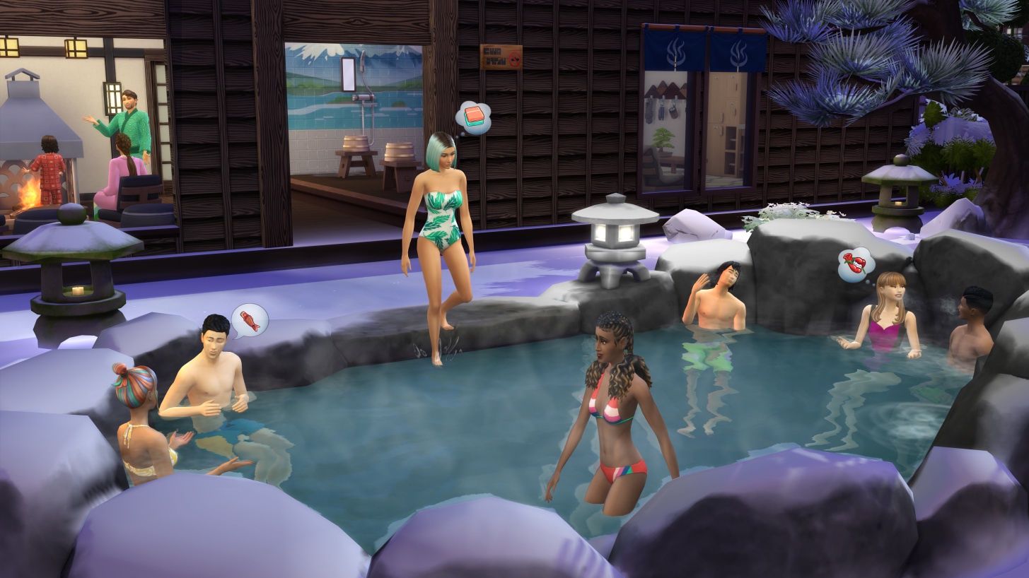 The Sims 4: Śnieżna eskapada - kąpiele w gorących źródłach