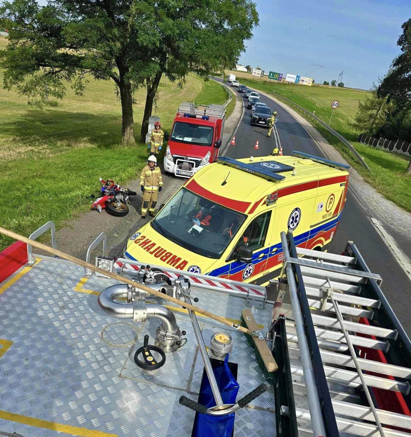 Wypadek z udziałem motocyklisty 