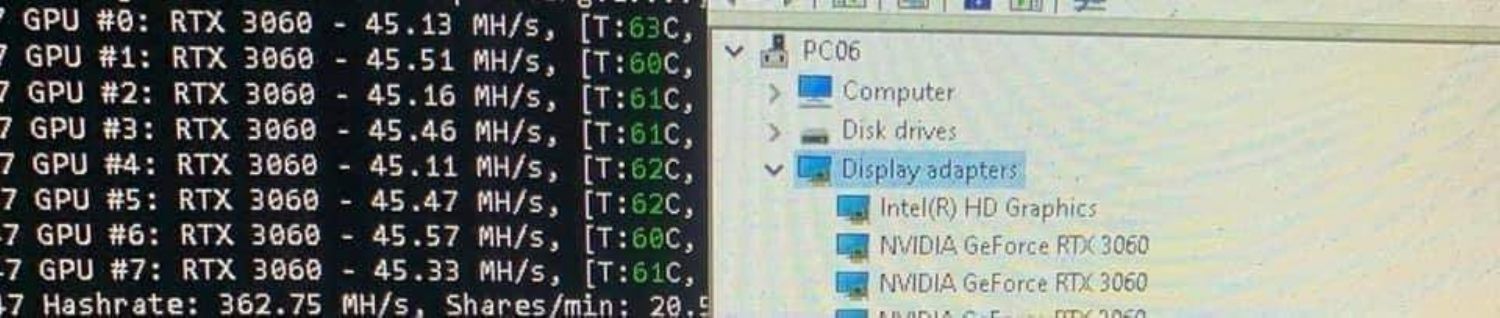 GeForce RTX 3060 - informacja o złamaniu zabezpieczeń w kopaniu kryptowaluty Etherum