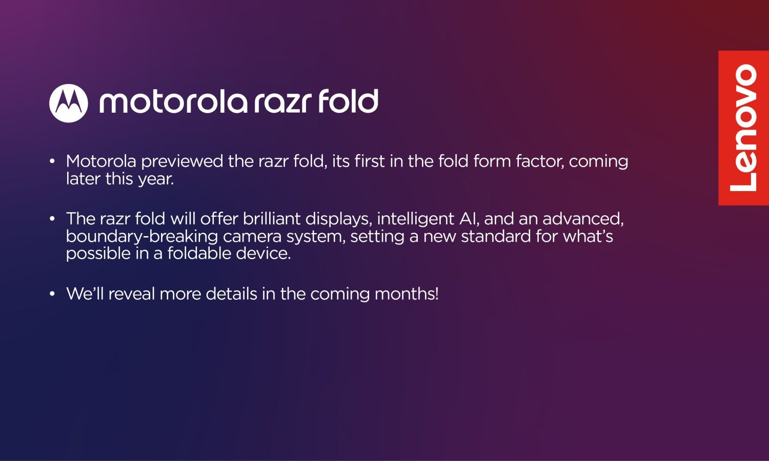 Motorola razr fold - slajd z prezentacji