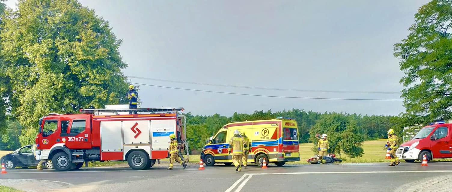 Wypadek z udziałem motocyklisty 