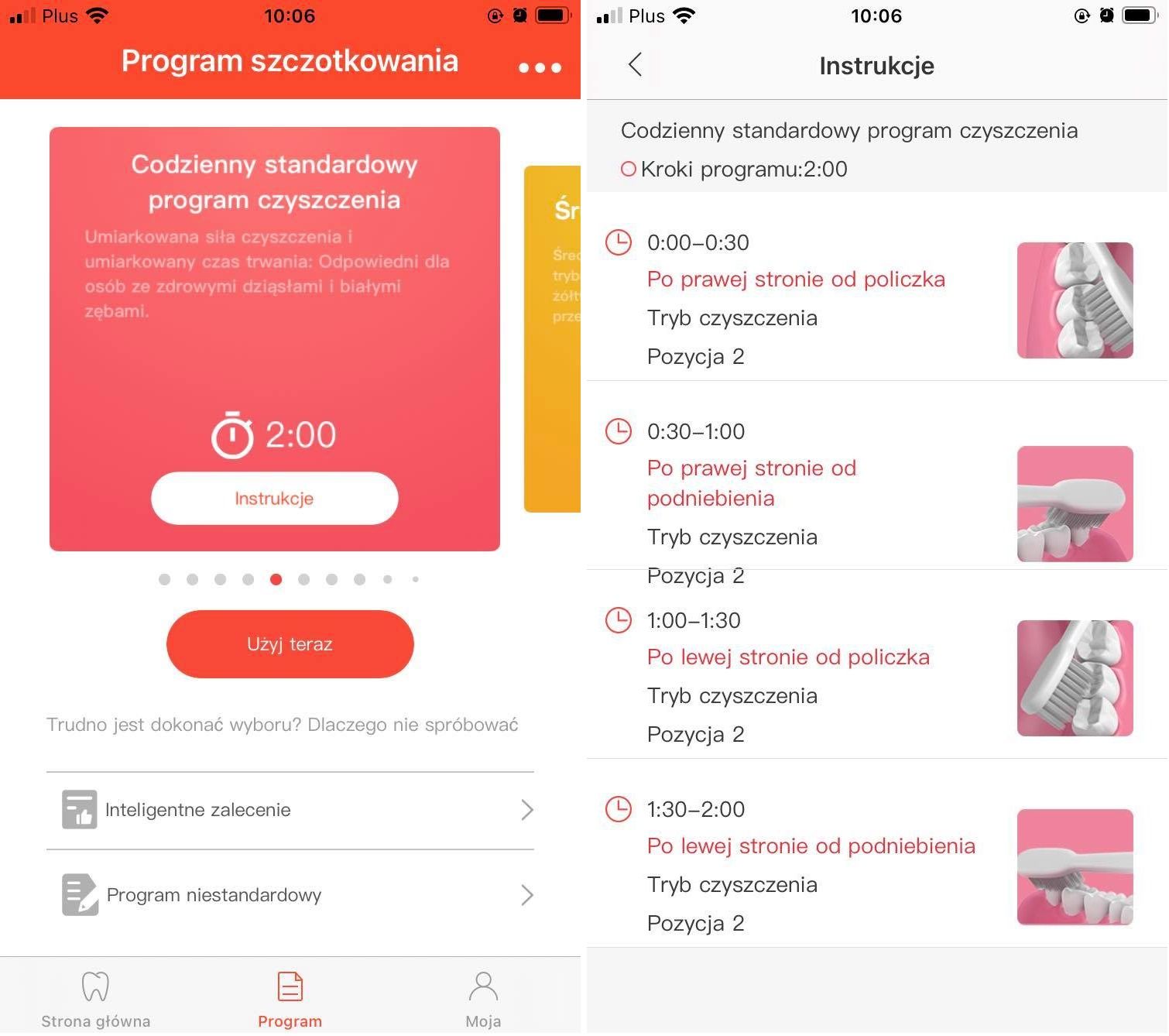 Instrukcja do szczotkowania Oclean X Pro Elite