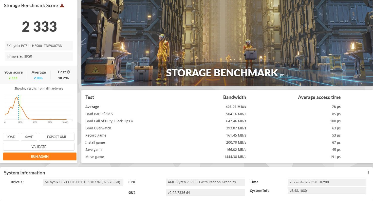 Victus by HP 16 - 3dmark storage